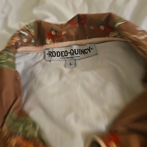 Women's Large Rodeo Quicy Pajama Set with Cactus and Cowboy Print: Super Soft - Picture 2 of 6